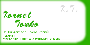 kornel tomko business card